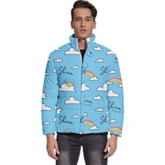 Sky Pattern Men s Puffer Bubble Jacket Coat by Apen