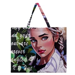 Love Quotes Design Zipper Large Tote Bag by TShirt44