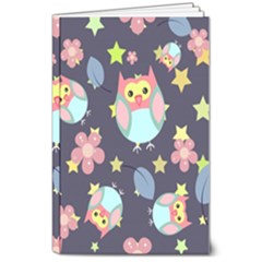 Owl Stars Pattern Background 8  X 10  Softcover Notebook by Apen