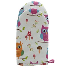 Forest Seamless Pattern With Cute Owls Microwave Oven Glove by Apen