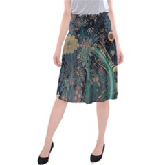 Vintage World Map Midi Beach Skirt by Jatiart