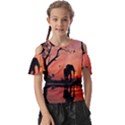 Elephant Landscape Tree Africa Sunset Safari Wild Kids  Butterfly Cutout T-Shirt View1