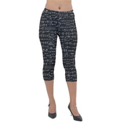 Math Equations Formulas Pattern Lightweight Velour Capri Leggings  by Ravend