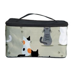 Cute Cat Seamless Pattern Cosmetic Storage Case by Ravend