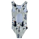 Cute Cat Seamless Pattern Kids  Cut-Out Back One Piece Swimsuit View2