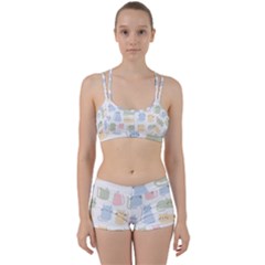 Cute Cat Colorful Cartoon Doodle Seamless Pattern Perfect Fit Gym Set by Ravend
