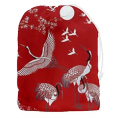 Japanese Crane Bird Art Drawstring Pouch (3xl) by Cendanart