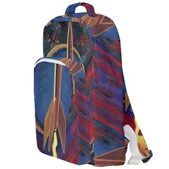 Rocket Painting Double Compartment Backpack by Cendanart