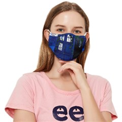 Stuck Tardis Beach Doctor Who Police Box Sci-fi Fitted Cloth Face Mask (adult) by Cendanart