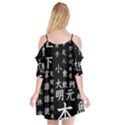 Japanese Basic Kanji Anime Dark Minimal Words Cutout Spaghetti Strap Chiffon Dress View2