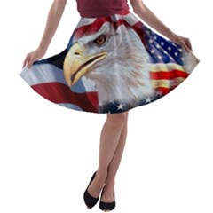 United States Of America Images Independence Day A-line Skater Skirt by Ket1n9