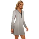 Baseball Long Sleeve Deep V Mini Dress  View3