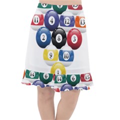 Racked Billiard Pool Balls Fishtail Chiffon Skirt by Ket1n9