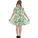 Illustration Of Butterflies And Flowers Ornament On Green Background Kids  Short Sleeve Tiered Mini Dress View4