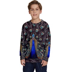 Peacock Kids  Crewneck Sweatshirt by Ket1n9