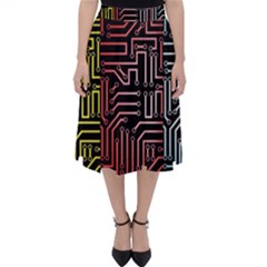 Circuit Board Seamless Patterns Set Classic Midi Skirt by Ket1n9