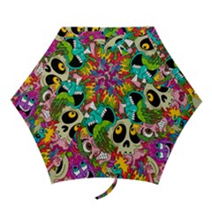 Crazy Illustrations & Funky Monster Pattern Mini Folding Umbrellas by Ket1n9