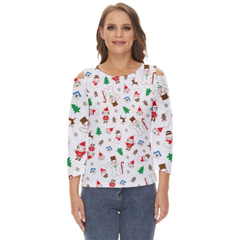 Christmas Cut Out Wide Sleeve Top by saad11