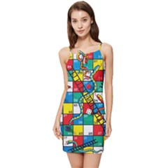 Snakes And Ladders Summer Tie Front Dress by Ket1n9