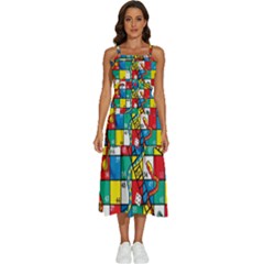 Snakes And Ladders Sleeveless Shoulder Straps Boho Dress by Ket1n9