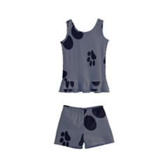 Dog Foodprint Paw Prints Seamless Background And Pattern Kids  Boyleg Swimsuit by Ket1n9