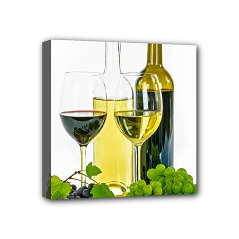 White Wine Red Wine The Bottle Mini Canvas 4  X 4  (stretched) by Ket1n9