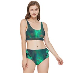 Northern-lights-plasma-sky Frilly Bikini Set by Ket1n9