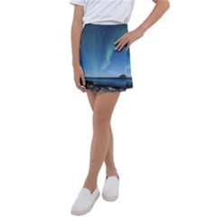 Aurora Borealis Lofoten Norway Kids  Tennis Skirt by Ket1n9