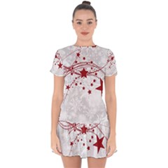 Christmas Star Snowflake Drop Hem Mini Chiffon Dress by Ket1n9