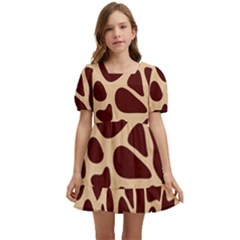 Animal Print Girraf Patterns Kids  Short Sleeve Dolly Dress by Ket1n9