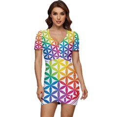 Heart Energy Medicine Low Cut Cap Sleeve Mini Dress by Ket1n9