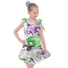 Horse Horses Animal World Green Kids  Tie Up Tunic Dress by Ket1n9