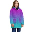 Background Pink Blue Gradient Kids  Hooded Longline Puffer Jacket View1