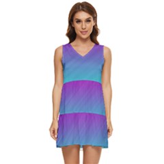 Background Pink Blue Gradient Tiered Sleeveless Mini Dress by Ket1n9