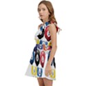 Abstract Vibrant Colour Botany Kids  One Shoulder Party Dress View3