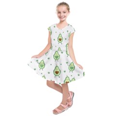 Cute Seamless Pattern With Avocado Lovers Kids  Short Sleeve Dress by Ket1n9