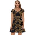 Metallic Snake Skin Pattern Short Sleeve Tiered Mini Dress View1