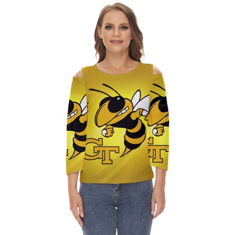 Georgia Institute Of Technology Ga Tech Cut Out Wide Sleeve Top by Ket1n9