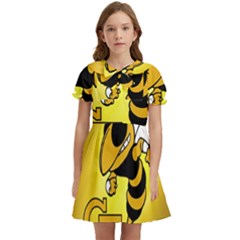 Georgia Institute Of Technology Ga Tech Kids  Bow Tie Puff Sleeve Dress by Ket1n9