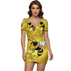 Georgia Institute Of Technology Ga Tech Low Cut Cap Sleeve Mini Dress by Ket1n9