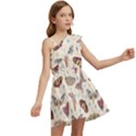 Pattern With Butterflies Moths Kids  One Shoulder Party Dress View2