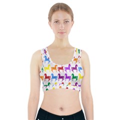 Colorful Horse Background Wallpaper Sports Bra With Pocket by Hannah976