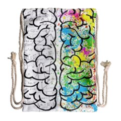 Brain Mind Psychology Idea Drawing Drawstring Bag (large) by Ndabl3x