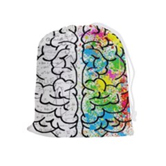 Brain Mind Psychology Idea Drawing Drawstring Pouch (xl) by Ndabl3x