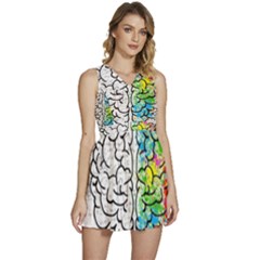 Brain Mind Psychology Idea Drawing Sleeveless High Waist Mini Dress by Ndabl3x