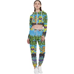 Dancing Bears Grateful Dead Cropped Zip Up Lounge Set by Cendanart