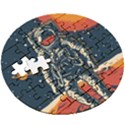 Vintage Retro Space Posters Astronaut Wooden Puzzle Round View3