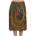 Swirl Vortex Emoji Cyclone Motion Art Velvet Flared Midi Skirt View1