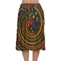 Swirl Vortex Emoji Cyclone Motion Art Velvet Flared Midi Skirt View2