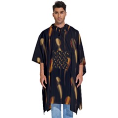 Abstract Art Pattern Warm Colors Men s Hooded Rain Ponchos by Ndabl3x